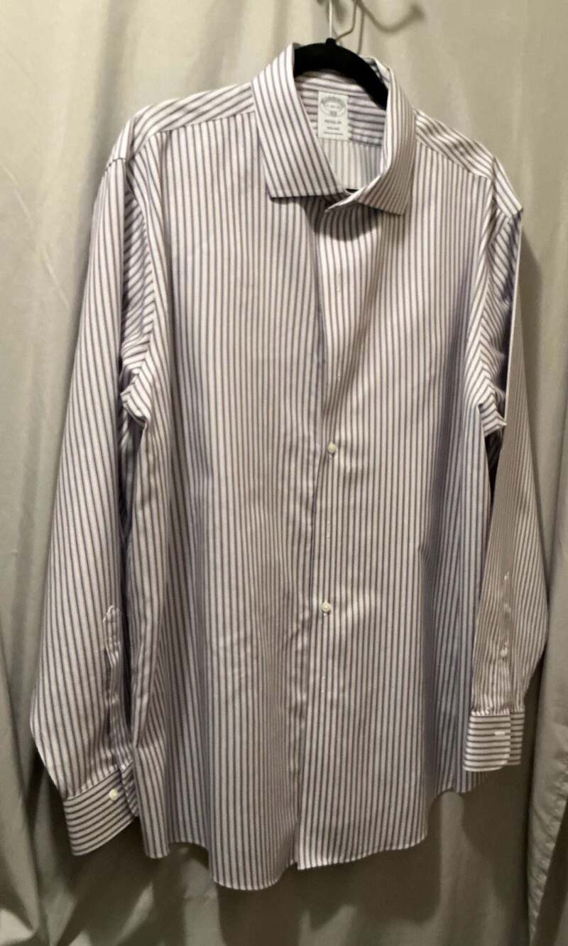 Brooks Brothers 1818 Regular Fit Non-Iron Striped Dress Shirt 17-34/35